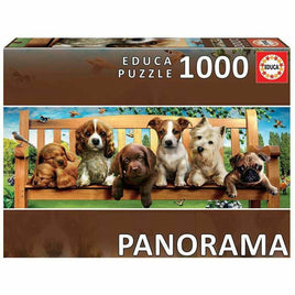 Puzle un domino komplekts Educa Dogs on the Bench 1000 pcs