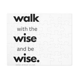 Home Decor, Puzzle Print for Children or Adults, Walk With The Wise And Be Wise, Scriptural Inspiration