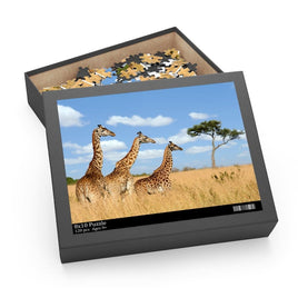 Jigsaw Puzzle, Giraffe Family Natural Landscape Puzzle