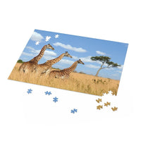 Jigsaw Puzzle, Giraffe Family Natural Landscape Puzzle